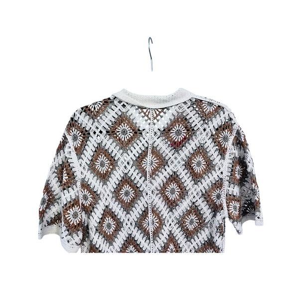 Norse Code NWT Crochet Men's Button Down Shirt Size Medium Granny Squares Boho - Picture 6 of 6